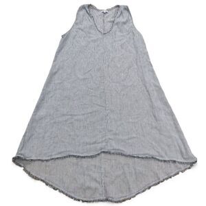 Madewell 100% Cotton White Gray Pin Stripe Sleeveless Dress size M/L